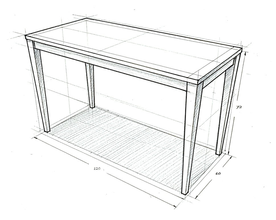 Petit bureau en noyer noir massif — vue 6